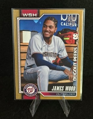 2026 Topps Celebration Gold Dugout Peeks #349 James Wood- Nationals /50