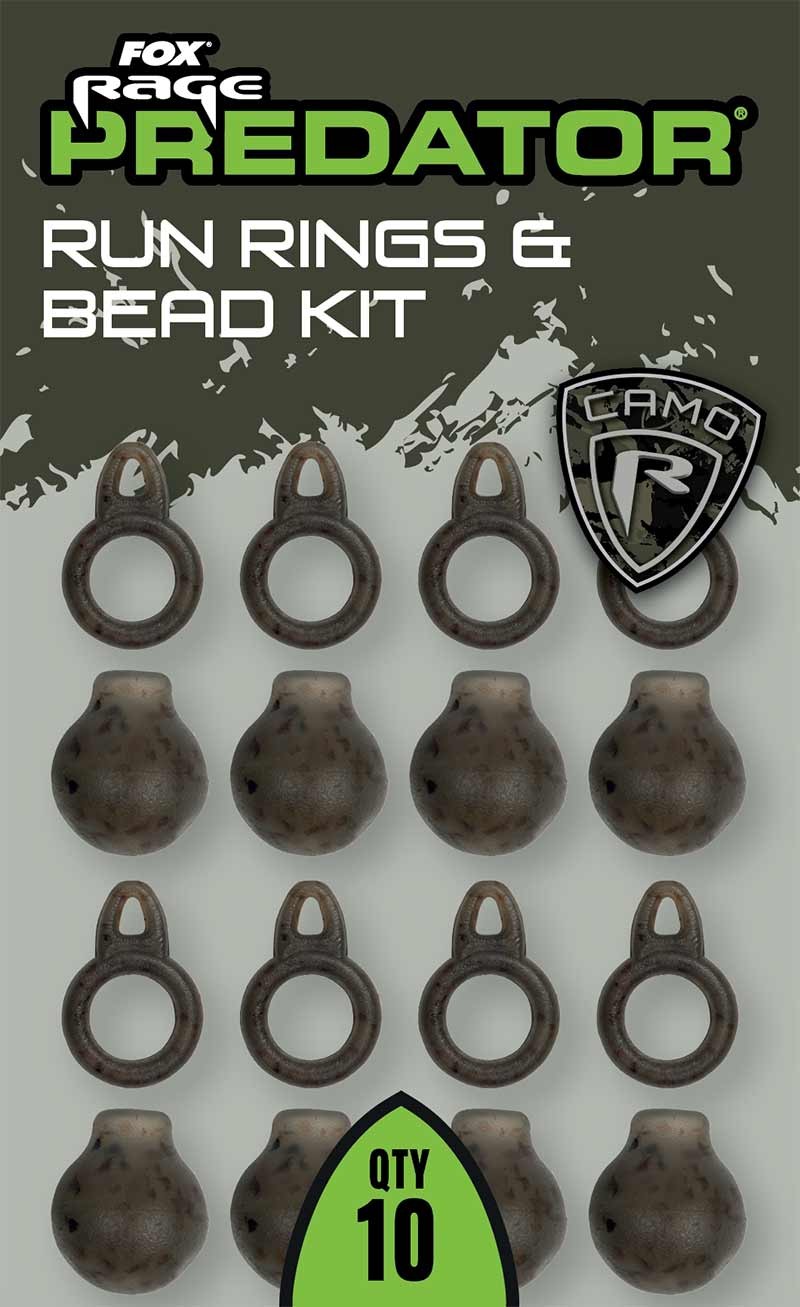 Fox Rage Predator Camo Run Rings And Bead Kit FAC094 Pike Perch Fishing Tackle