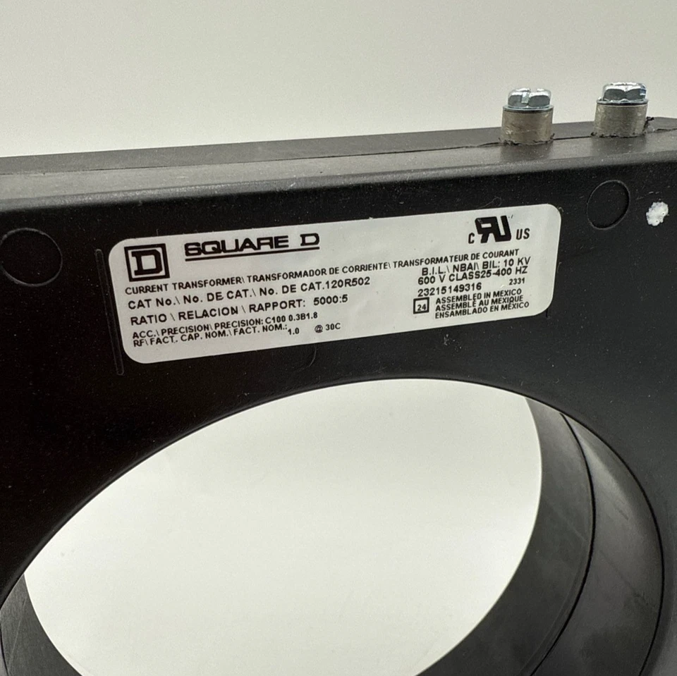 Square D 120-502 Current Transformer 5000:5 25-400Hz 600V BIL 10kV 120R502 - Image 2 of 4