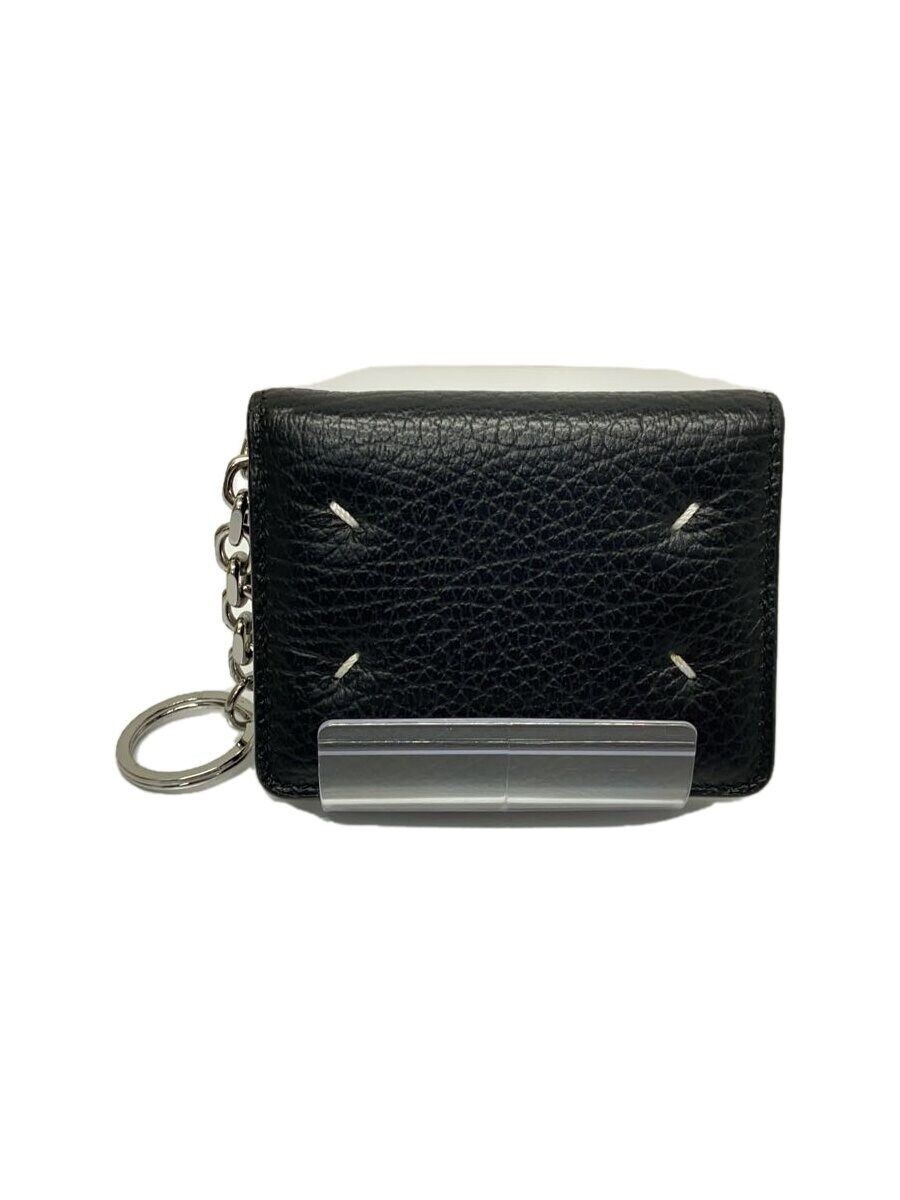 Maison Margiela Card Case Leather Black Solid Mens HOLDER 2P