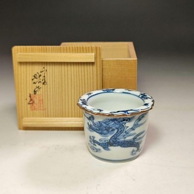 Shoami Takano Blue White Dragon Tiger Futaoki mit Box