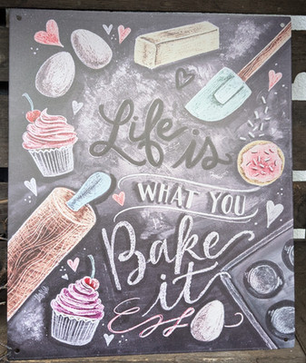   Schild / Dekoschild  Life is what you bake it - Backen  Isabelle Rose  