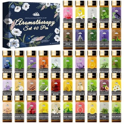40-Piece Essential Oil Set - Aromatherapy Oils for Diffusers