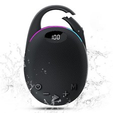 Portable Mini Bluetooth Speaker with HD Sound, LED Power Classic Black