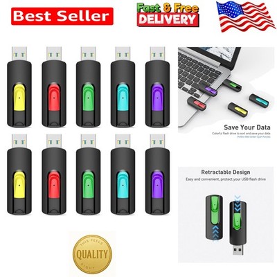 Bulk 64GB USB Flash Drive Set - 10 Colorful, High-Speed Data Storage Options
