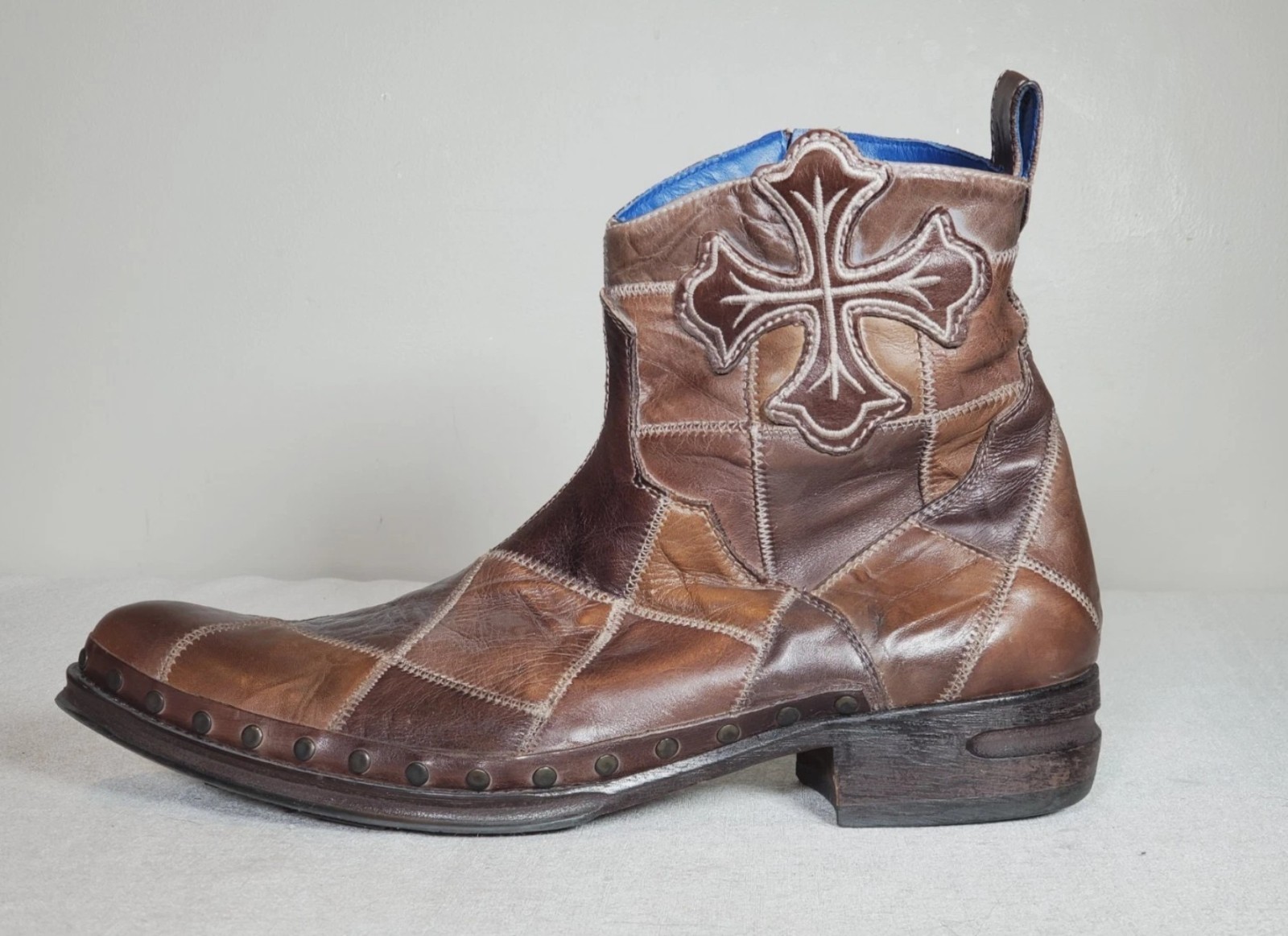 Mark Nason Patchwork Leather Cross Ankle Boots Po… - image 5