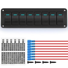 Waterproof 12v Blue Led Light Bar Rocker Switch Panel 8 Gang 12v Switch Waterproof 12v Blue Led Light Bar Rocker Switch Panel 8 Gang 12v Switch