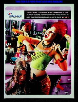 Listen.com 2000 Punk Girl Trade Print Magazine Ad Poster ADVERT
