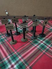 Vintage Marx Miniature Railroad Signs x 8 - from the 1950's