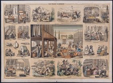 1880 - Animal Skins (Tannery) - Antique School Lithograph