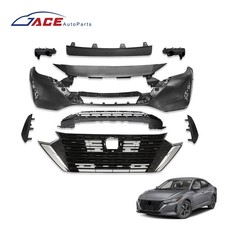 8x Front Bumper Cover Kit W/ Grill & Fog Ligh...