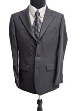 Charles Tyrwhitt Blazer 38R Charcoal Pinstripe 3-Button Notch-Lapel Wool