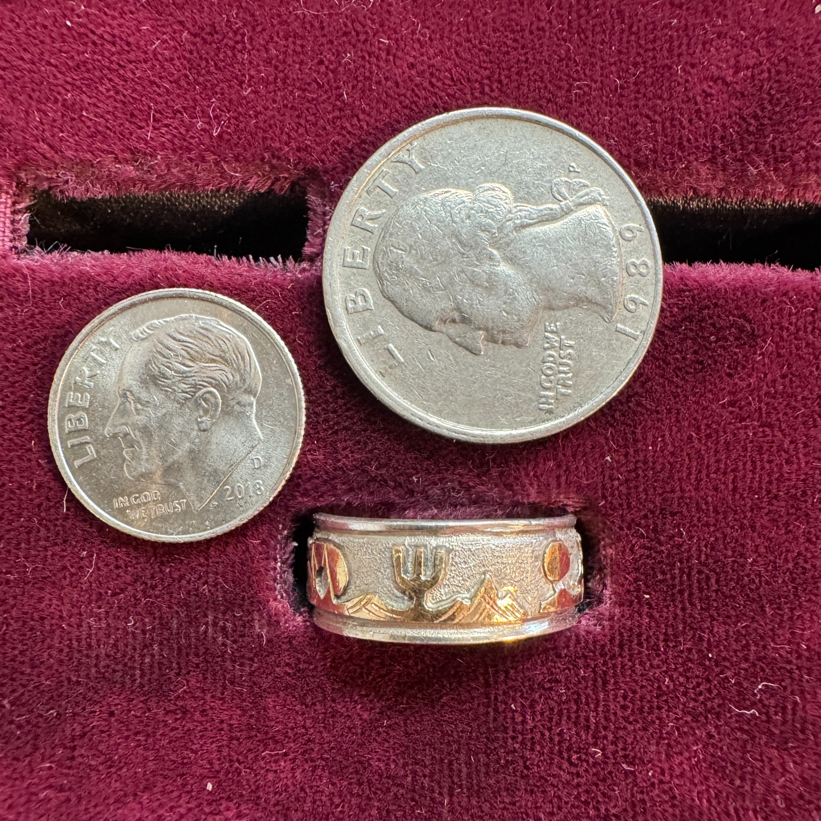 Solid Sterling Silver Ring with Desert Scene / 4.… - image 11