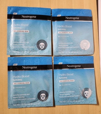 Neutrogena Hydro Boost Hydrating 100% Hydrogel Mask~Lot Of 4~FREE SHIPPING 