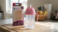 Bright Blue Sippy Cup with Weighted Straw: Leak Proof and Easy for Baby Drinking
