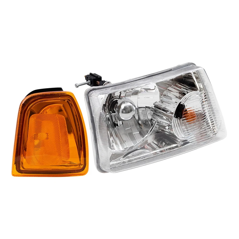Juego de faros halógenos para Ford Ranger 2001-2005 con luces de señalización de estacionamiento en esquina Foto 3 de 4