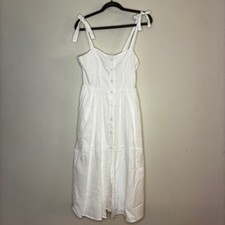 Womens Urban Outfitters White Midi Dress Size M 55% linen, 45% Rayon Versatile
