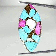 30.20Cts Cotton Candy Pink Copper Turquoise Marquise Cabochon Loose Gemstone
