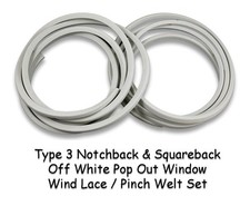 Vw Type 3 Notchback Squareback Off White Pop Out Window Pinch Welt Wind Lace Kit Vw Type 3 Notchback Squareback Off White Pop Out Window Pinch Welt Wind Lace Kit