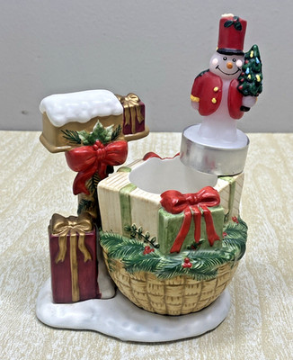 Yankee Candle Mailbox Christmas Presents Candle Holder w/ Nutcracker Snowman