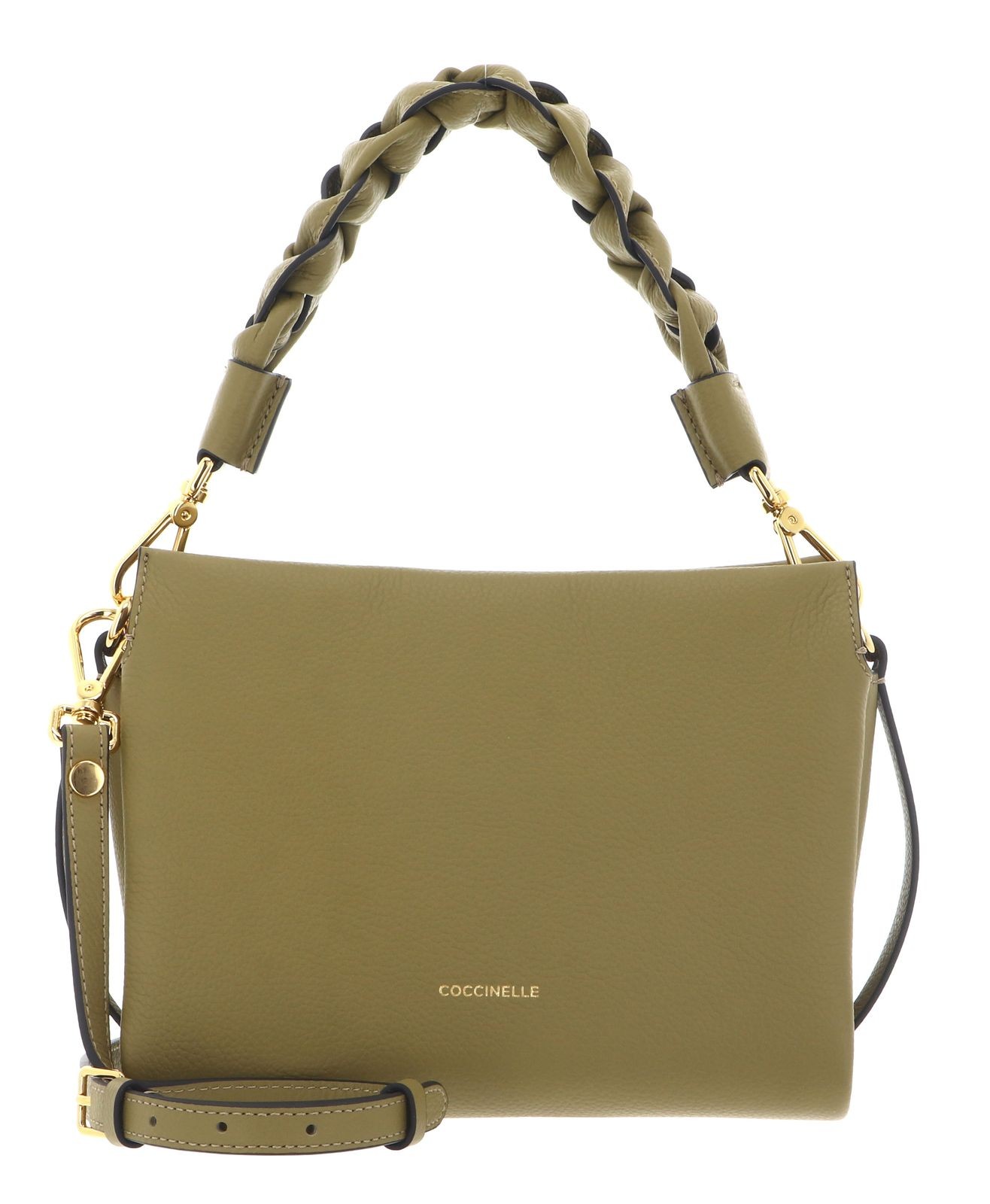 COCCINELLE Crossbody Double Grainy Leather Seagrass / Sandshell