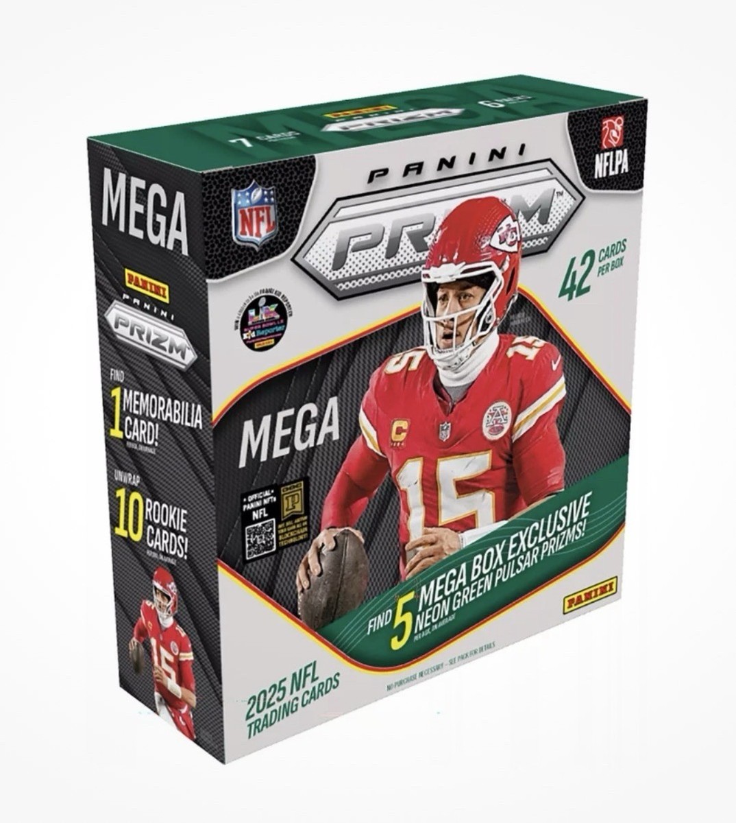 2025 Panini Prizm Football Mega Box Neon Green Pulsar Prizms & 1