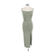 Here Comes The Sun Whats Happening Sage Green Midi Dress Size Medium NWT