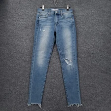 Joes Jeans Womens 26 Blue Skinny Ankle Stretch Medium Wash Distressed Denim