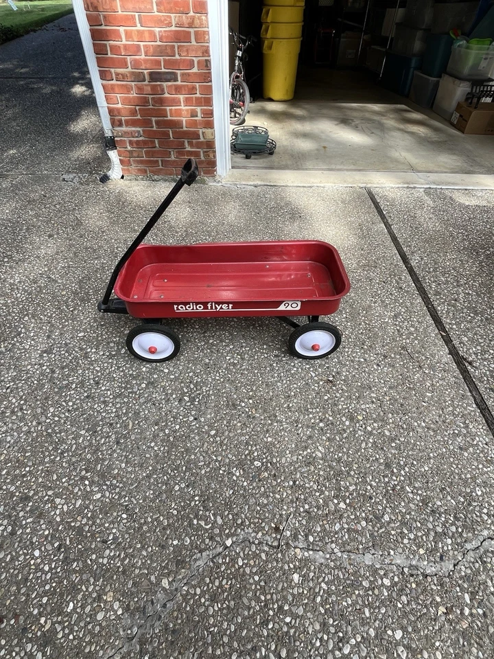 Radio Flyer Vintage Modelo 90 Vagón Rojo Acero Metal Foto 2 de 4