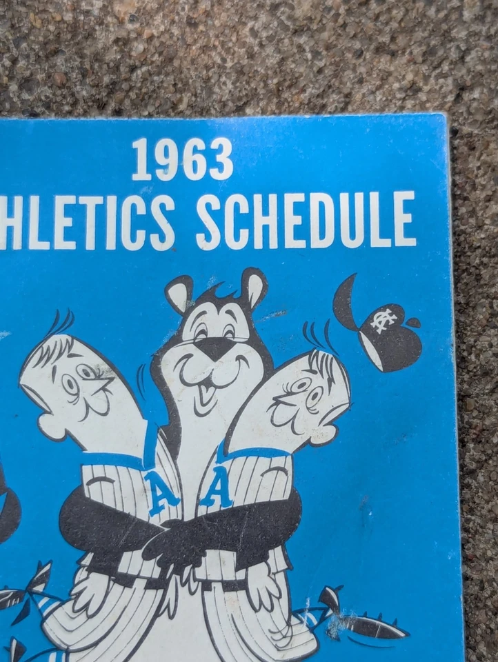 1963 Hamm's Beer Kansas City Athletics TV Pocket Schedule-RARE VG/VG-EX - Image 3 of 4