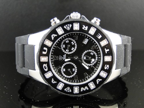 New Ladies Aqua Master Jojo Joe Rodeo Jelly Black Diamond Watch 38Mm .24 Ct - 第 1/6 張圖片