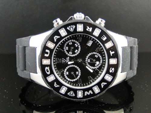 New Ladies Aqua Master Jojo Joe Rodeo Jelly Black Diamond Watch 38Mm .24 Ct - Picture 1 of 6