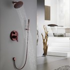 Oil-Rubbed 8" Bathroom Shower Facuet Set Rain Head 2-Way Mixer Vavle Hand Spray