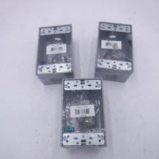 Enerlites Weatherproof Outlet Box 1-Gang 3 Holes W/ Three 3/4" Thrd Outlets