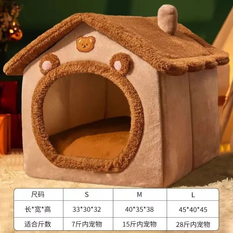 Dog House Kennel Pet Dog Cat Bed for Small Dogs Winter Warm Plush Cat Bed Nest
Opens in a new window