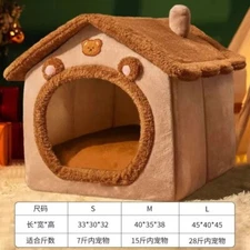 Dog House Kennel Pet Dog Cat Bed for Small Dogs Winter Warm Plush Cat Bed Nest