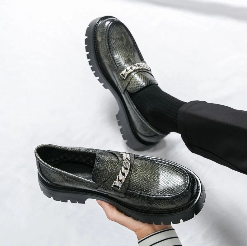 Sapatos casuais masculinos redondos Tos primavera outono corrente conforto mocassim sapatos moda - Imagem 2 de 4