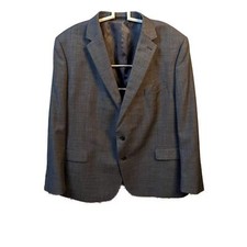 Lauren Ralph Lauren Wool Blend Men  s Two Button Gray Plaid Suit Jacket- 50R