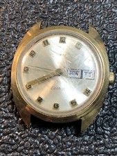 Vintage Timex Electric Men s 37mm Gold Tone Watch For PARTS OR REPAIR