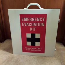 Durham Mfg. First Aid EMERGENCY  EVACUATION Branded Metal Cabinet-Wall Mountable
