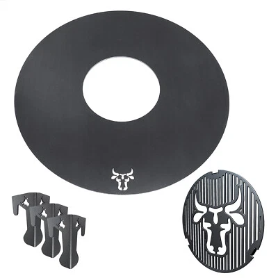 TUNING-ART Anillo de barbacoa 80 cm + inserto de parrilla ø 20 cm + espaciador | redondo | acero | plancha