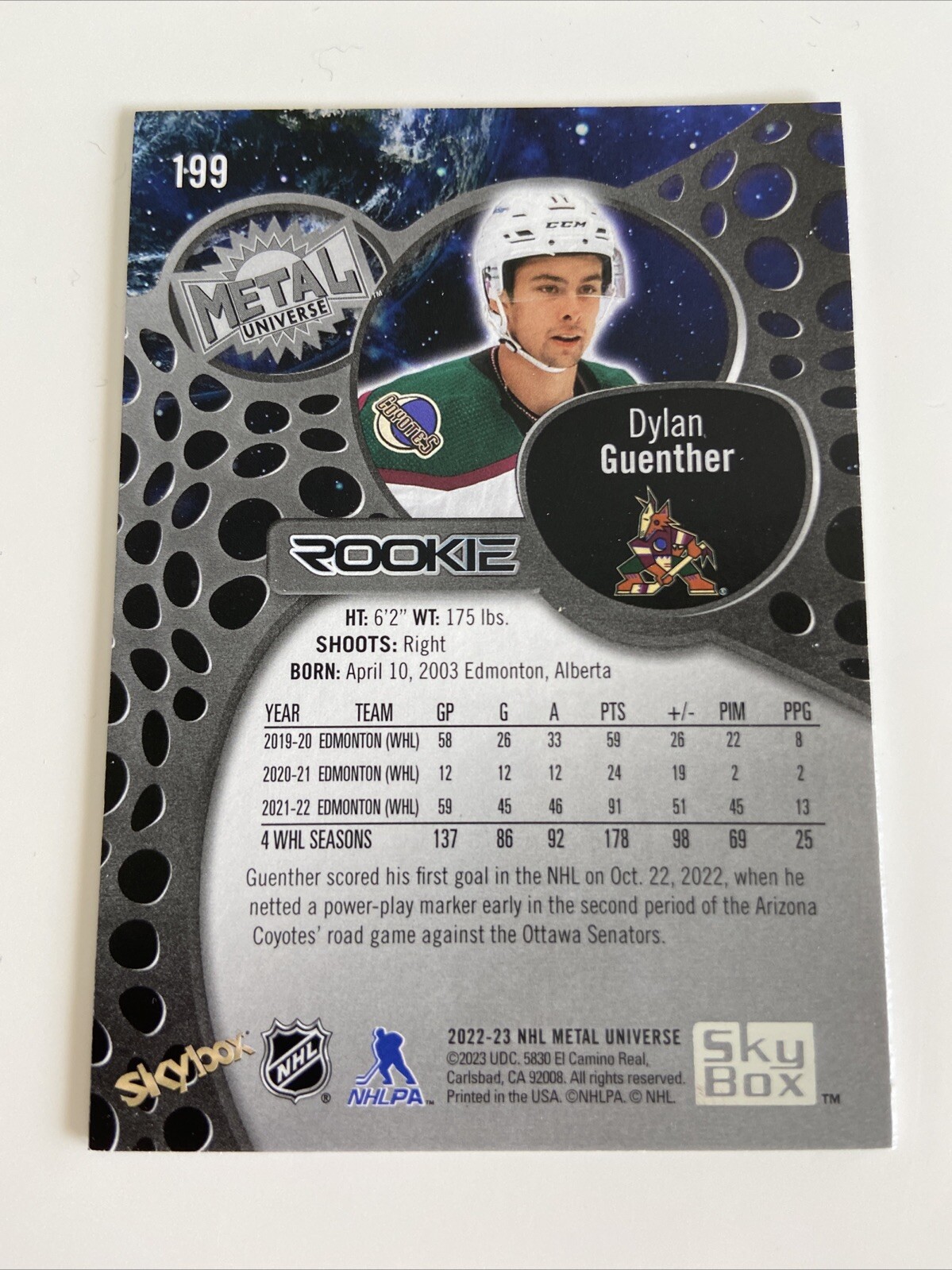 NHL CardDylan GuentherRookie Metal Universe 202223Coyotes eBay