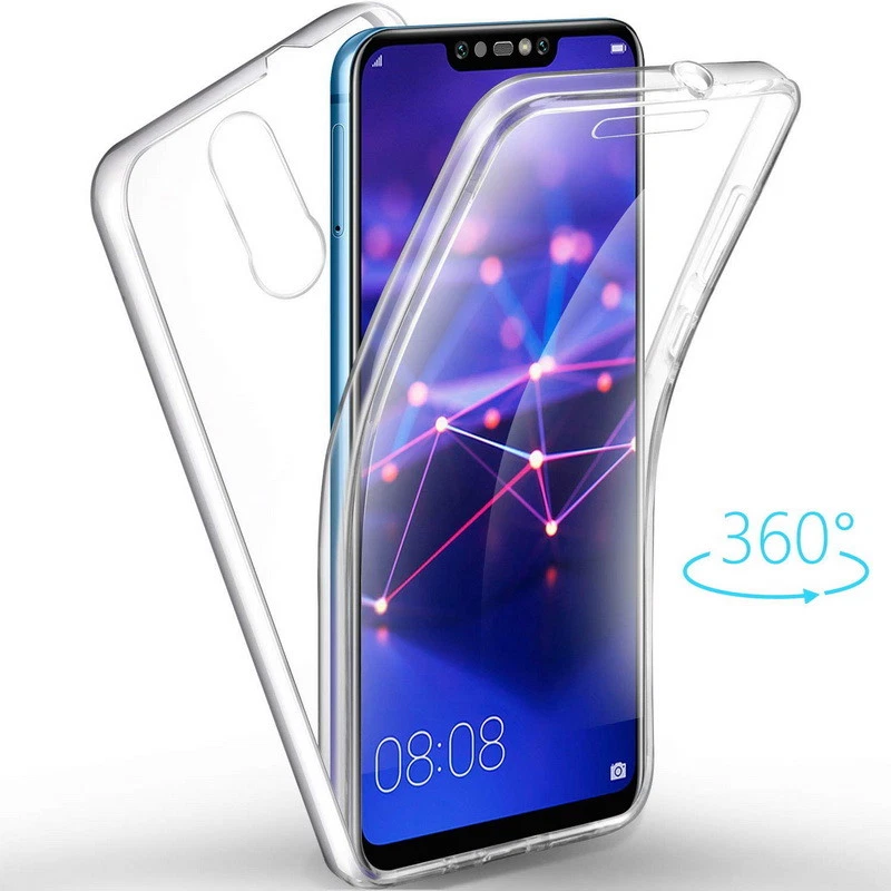 Funda protectora trasera híbrida de cuerpo completo transparente a prueba de golpes 360° cubierta de pantalla para teléfono Foto 3 de 4