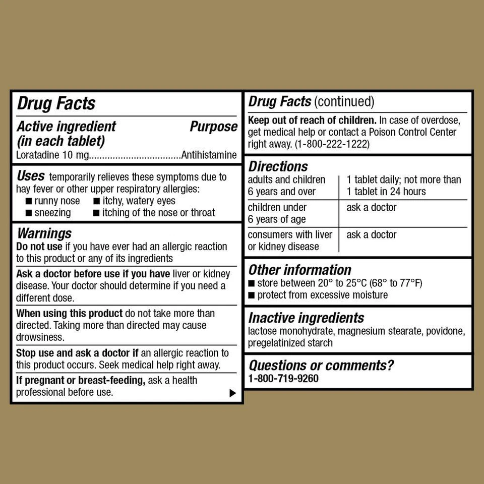 GoodSense Loratadine 10 mg comprimidos de alivio de alergias sin somnolencia 365 unidades Foto 4 de 4