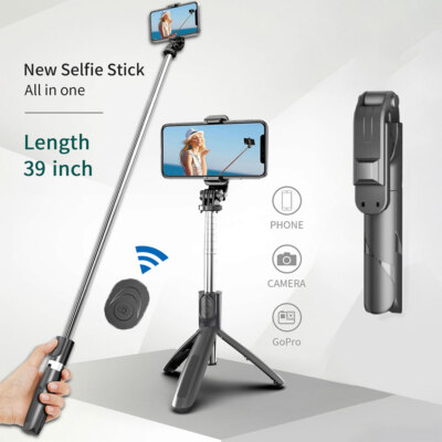 40'' Wireless Remote Selfie Stick Tripod Stand Phone Camera Holder Travel Video