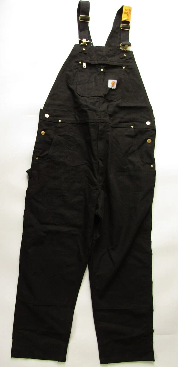 Carhartt men s dungarees bib overall relaxed fit NWT W42 L32 black