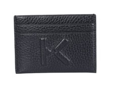 NEW Kenzo Mens Leather Card Holder Wallet Black w/ Dust Bag FREE Shipping