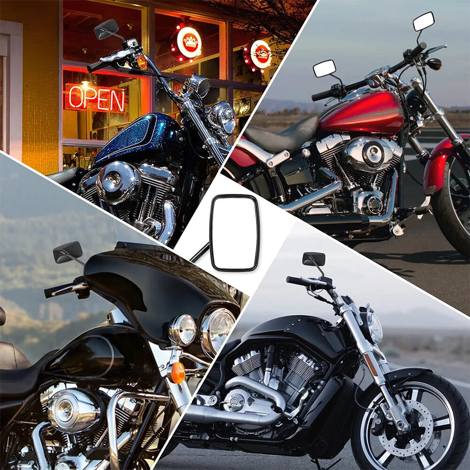 For Honda Shadow Phantom Spirit Aero ACE 750 Black Rectangle Motorcycle Mirrors - Изображение 4 из 4