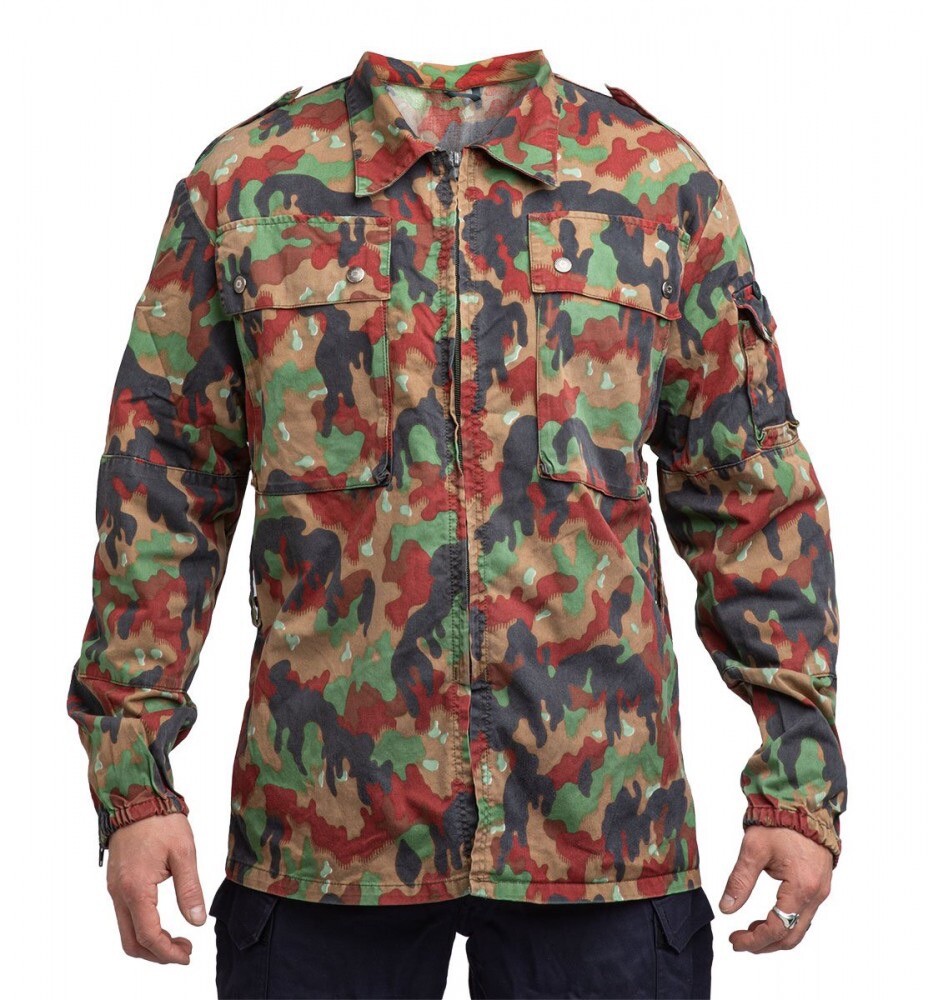 ジャケット・アウター Over dyed Swiss army M60 Alpen camo Large Swiss Army M83 Alpenflage Field Jacket Military Camouflage
