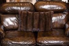 Image of 1995 Genuine Sable Fur Cushion Real Fur Pillow Genuine Pelt Headrest Real Pelt